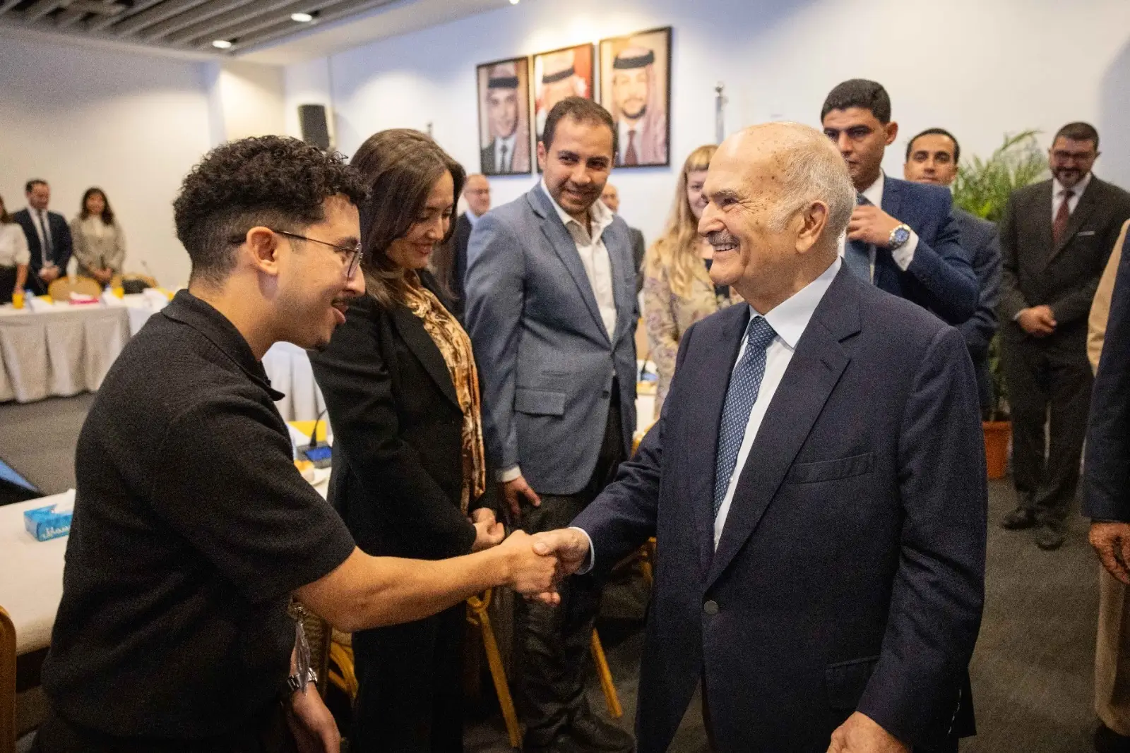 Marouane EL-HAMDAOUI shaking hands with HRH Prince El Hassan bin Talal during high-level audience